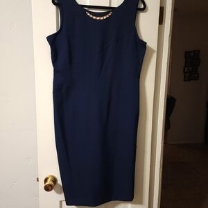 Elegant Navy Blue Sleeveless Dress